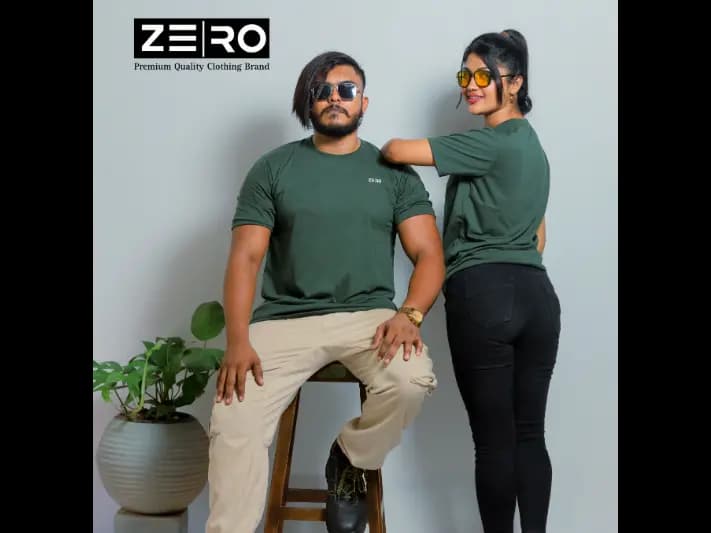 Comfort Fit Crew Neck Short Sleeve T-Shirts - Army Green (2)