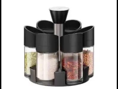 SPICE RACK 6 PIECE SET FOR STORE AND ORGANIZE SPICES WITH ADJUSTABLE CAP