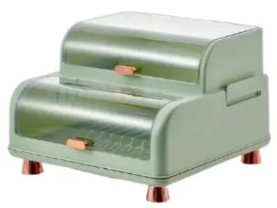 DUSTPROOF PLATE RACK- GREEN  Dish Drying Rack Large Capacity No Assembly Required