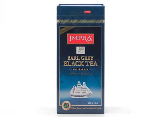Impra Earl Grey Black Tea OP with Blue cornflower and Bergamot flavor (Big Leaf) 200 g Caddy