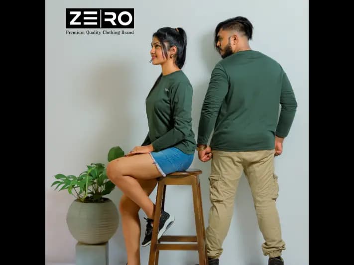 Couple Regular Fit Long Sleeve T-Shirt - Army Green (4)