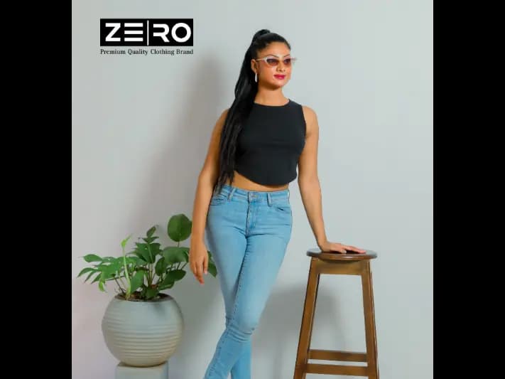 RIB Comfort U Cut Ladies Crop Top - Black