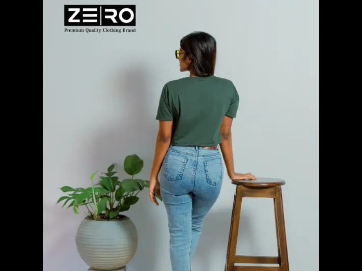 Short Sleeve Comfort Fit Crop Top - Army Green (3)