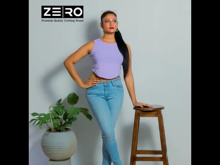 RIB Comfort U Cut Ladies Crop Top - Purple