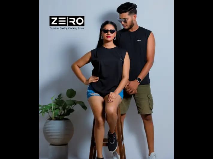 Couple Regular Fit Arm Cut - Black