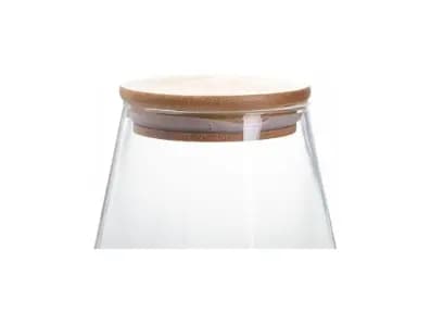 TRIANGULAR SHAPE LEAD FREE BOROSILICATE STORAGE JAR 910ML (3)