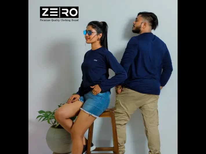 Couple Regular Fit Long Sleeve T-Shirt - Navy Blue (4)