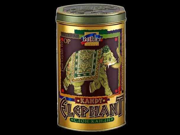 Battler-Tin Caddy-Ceylon Black tea OP-KANDY ELEPHANT