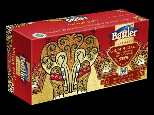 Battler - GOLDEN GIANT CARTON - Ceylon Black tea WITH  STARWBERRY WITH CREAM