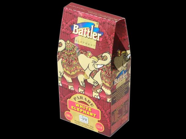 Battler - loose Tea CARTON - Ceylon Black tea PEKOE - PARADE  WHITE ELEPHANT