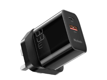 Mcdodo 33W Type-C + USB Port PD Fast Charging Adapter (UK Plug ) – CH-0911 – 6 Months Warranty