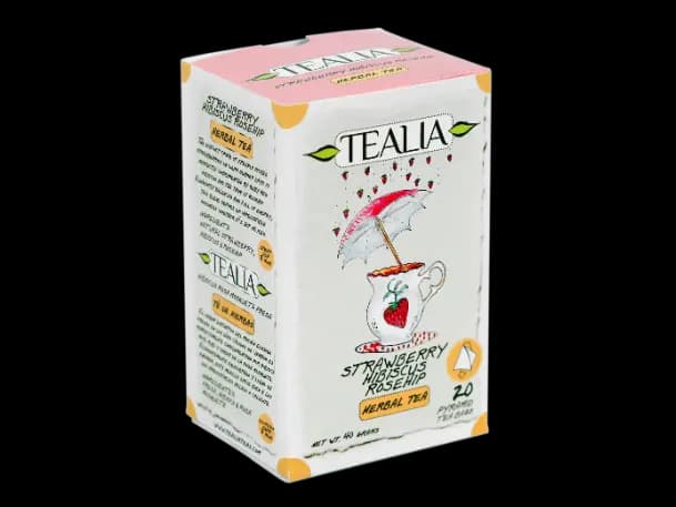 Tealia - Pyramid Tea bag STRAWBERRY HIBISCUS ROSEHIP(2g x 20)