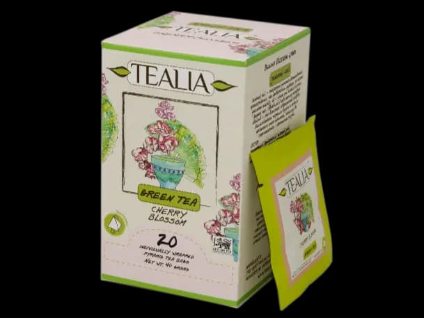 Tealia CHERRY BLOSSOM Pyramid Tea bags in envelop (2g x 20)
