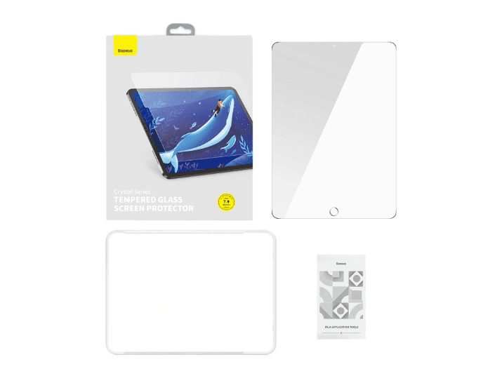 Baseus Crystal Series 0.3mm HD Tempered Glass Screen Protector for 7.9-inch Pad Mini 4/5 (Pack of 1 with installation tool and cleaning kit), Clear - SGJC070002