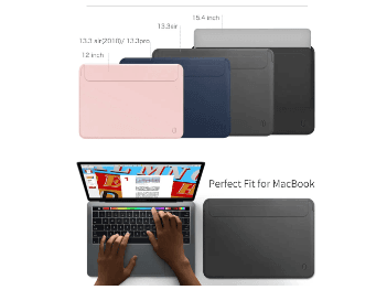 WIWU 12 Inch Skin Pro II Leather Sleeve Brown for MacBook 12 inches (3)