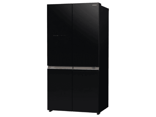 Hitachi Refrigerator - Inverter, 4 Door French, Glass Black, 638L (H-R-WB640V0PB) - 1 Year Warranty