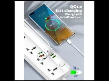 LDNIO SC5415 Defender Series 2500W 5 Ways Power Socket With USB Ports and Switch Button | 5 OUTLETS | 4 USB PD/QC 3.0 – UK Pin -With 6 Months Warranty (5)
