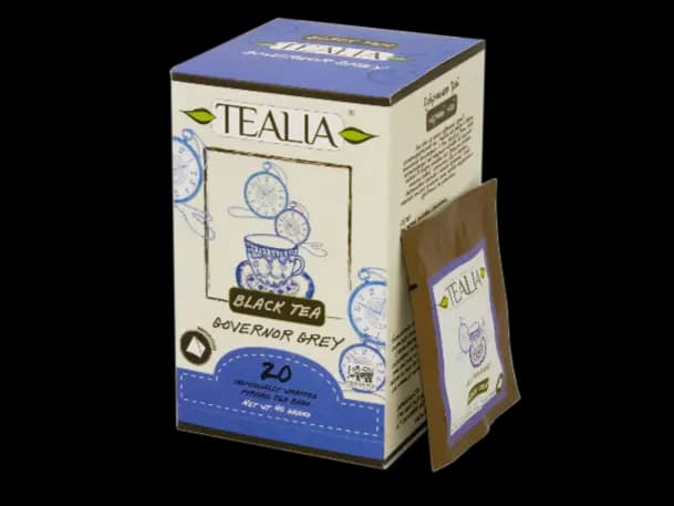 Tealia -GOVERNOR GREY Pyramid Tea bags in envelop (2g x 20)