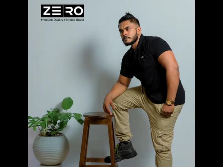 Men's Slim Fit Collar Polo T-Shirts - Black (2)