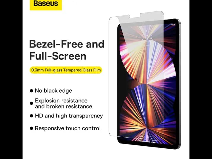 Baseus 0.3mm Full-glass Tempered Glass Film For Pad Pro （2018/2020/2021）12.9inch (Pasting Artifact) Transparent - SGBL021202 (3)