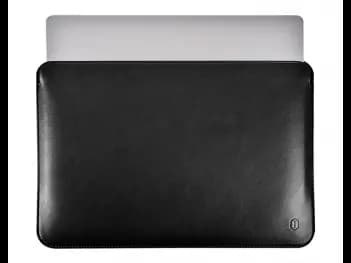 WIWU 13.3 Inch Skin Pro Platinum Leather Sleeve Black - Designed for MacBook., Water resistant