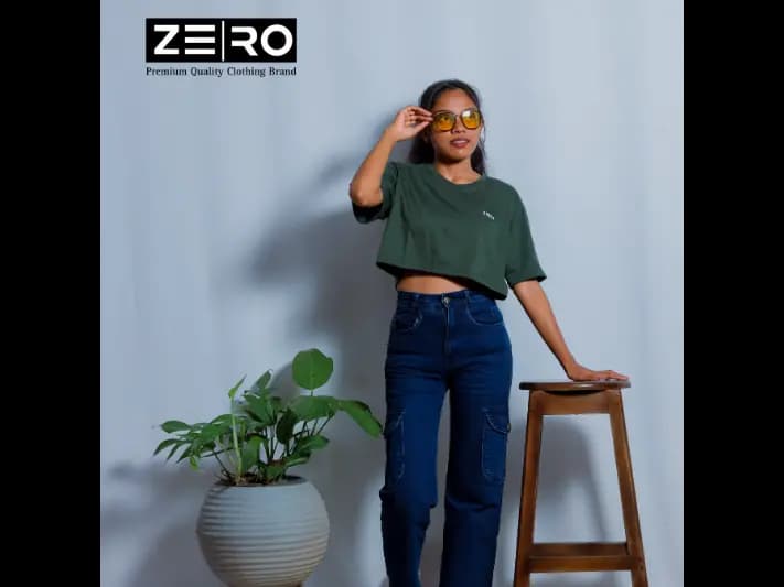 Oversized Crop Top - Army Green
