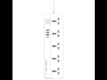 LDNIO SC5415 Defender Series 2500W 5 Ways Power Socket With USB Ports and Switch Button | 5 OUTLETS | 4 USB PD/QC 3.0 – UK Pin -With 6 Months Warranty