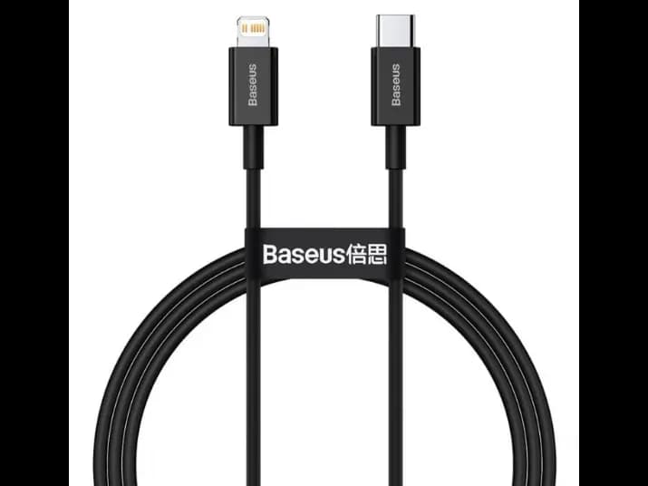 Baseus Superior Series 1M Fast Charging Data Cable Type-C to Lightning PD 20W Black – CATLYS-A01 – 1 Year Warranty