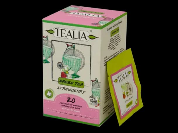 Tealia STRAWBERRY Pyramid Tea bags in envelop (2g x 20）