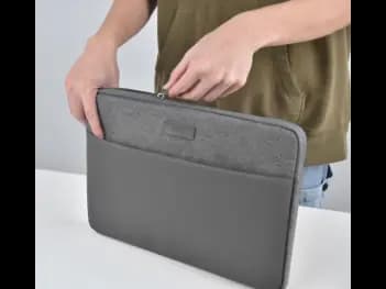 WIWU 16 inch Minimalist Laptop Sleeve – Gray - Water-resistant material (4)