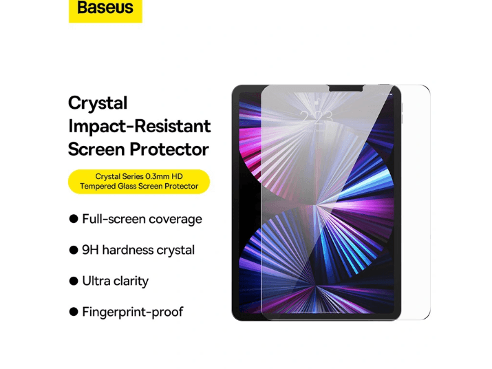 Baseus Crystal Series 0.3mm HD Tempered Glass Screen Protector for 9.7-inch Pad (Pack of 1 with installation tool and cleaning kit), Clear - SGJC070502 (3)