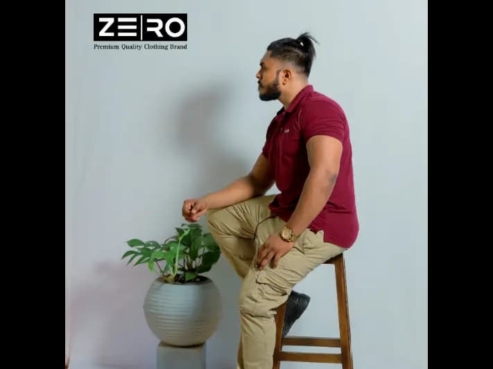 Men's Slim Fit Collar Polo T-Shirts - Maroon (3)