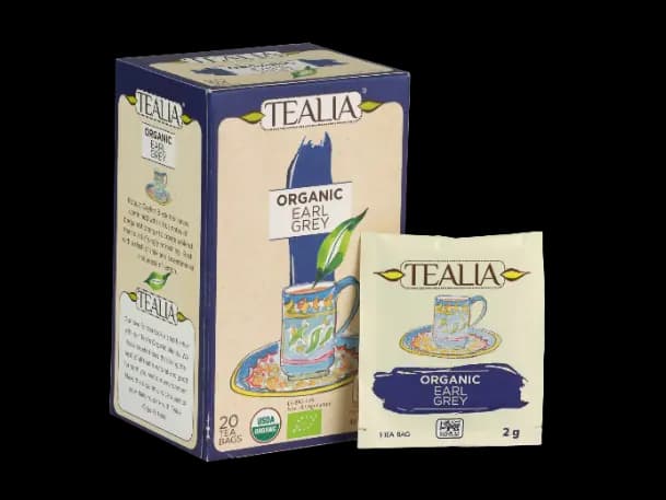 TEALIA ORGANIC EARL GREY - Double Chambered Envelope Tea Bag (2g x 20)