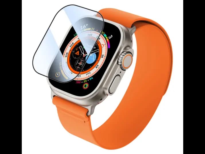 Baseus Full-Coverage Micro-Crystal Tempered Glass Screen Protector for AP Watch Ultra 49mm, Clear (Pack of 2 with 2 cleaning kits) - SGWJ030102 (2)