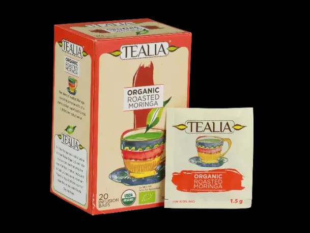 TEALIA ORGANIC ROASTED MORINGA- Double Chambered Envelope Tea Bag (1.5g x 20)