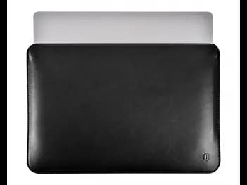 WIWU 13.6 Inch Skin Pro Platinum Leather Sleeve Black - Water resistant Light weight