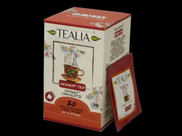 Tealia -COCONUT CHOCOLATE Pyramid Tea bags in envelop (2g x 20)