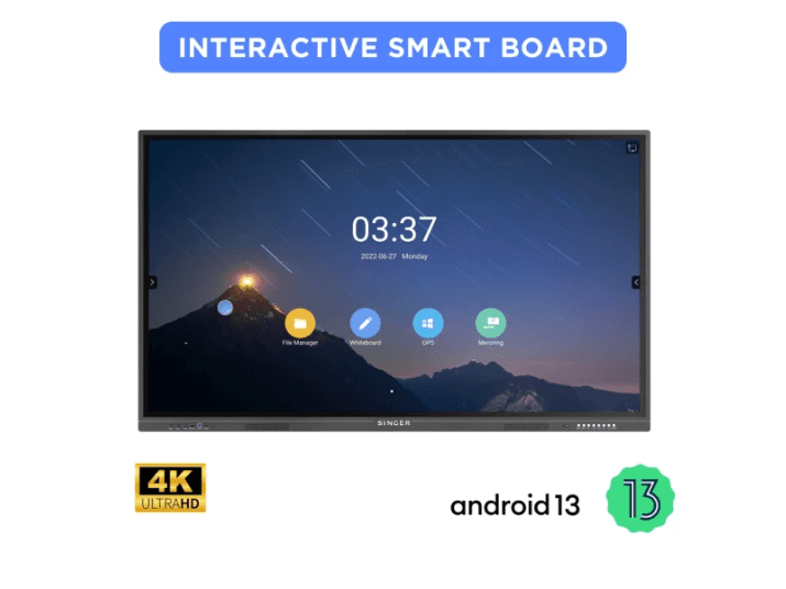 Singer Interactive Smart Board 65" With Android 13 (8GB /128GB) -   2 YEARS WARRANTY