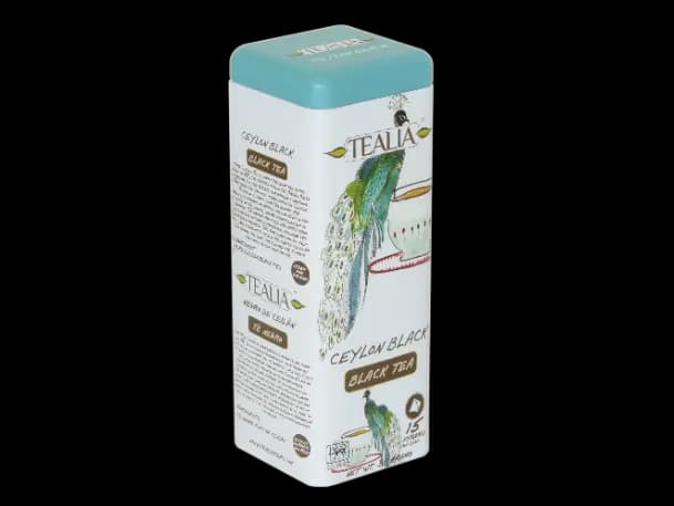 Tealia - Pyramid Tea Bags in Tins- CEYLON BLACK 15 X 2G