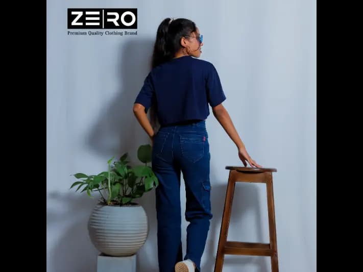 Oversized Crop Top - Navy Blue (2)
