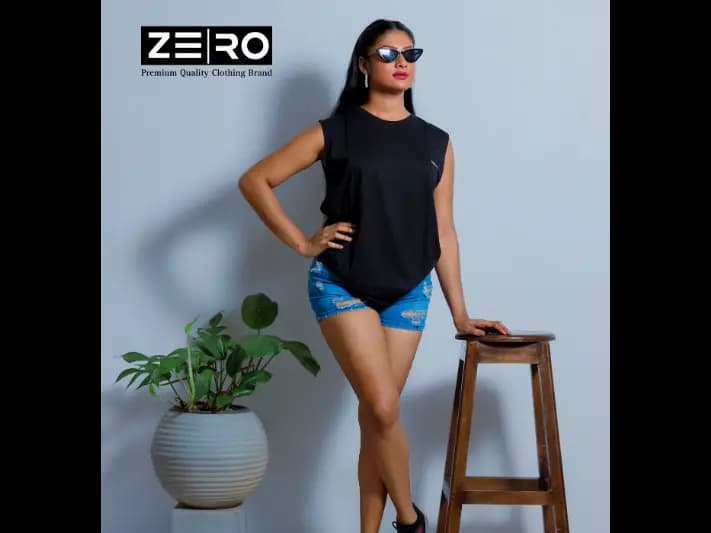 Ladies Regular Fit Arm Cut - Black