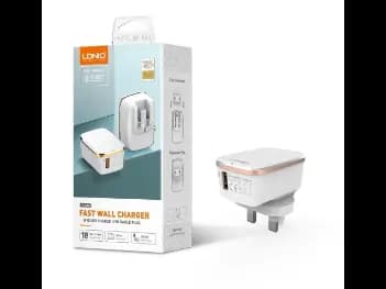 LDNIO 18W Home Charge Adapter 1 x USB Travel Adapter with USB to Type-C 1m Cable – UK Pin QC3.0 – A1204Q - With 6 Months Warranty
