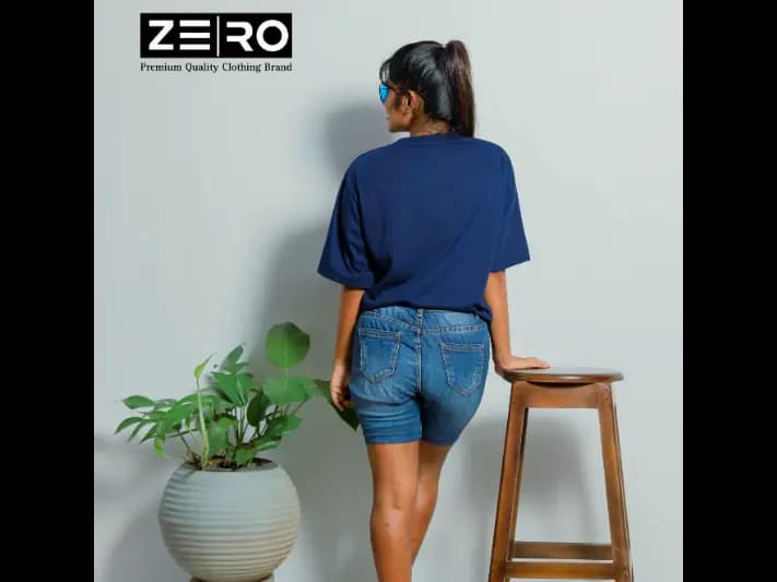 Ladies Oversized Baggy T-Shirts - Navy Blue (2)