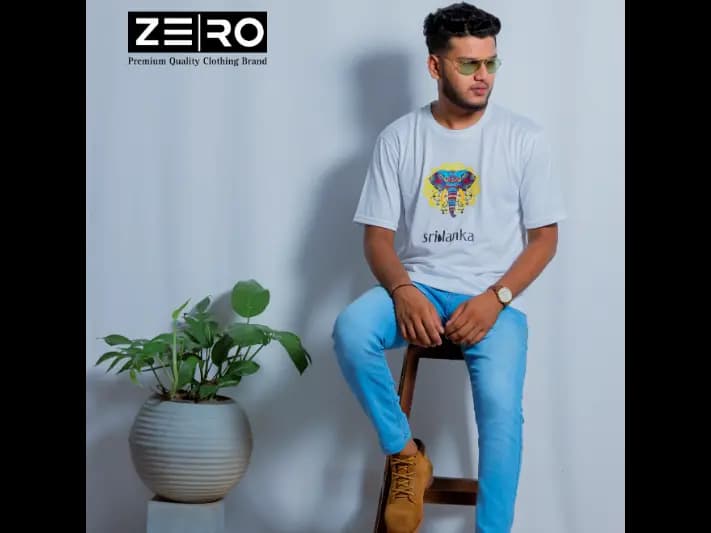 Regular Fit Elephant Face Printed T-Shirts - White
