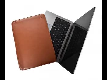 WIWU 13.6 Inch Skin Pro Platinum Leather Sleeve Brown - Water resistant Light weight (2)