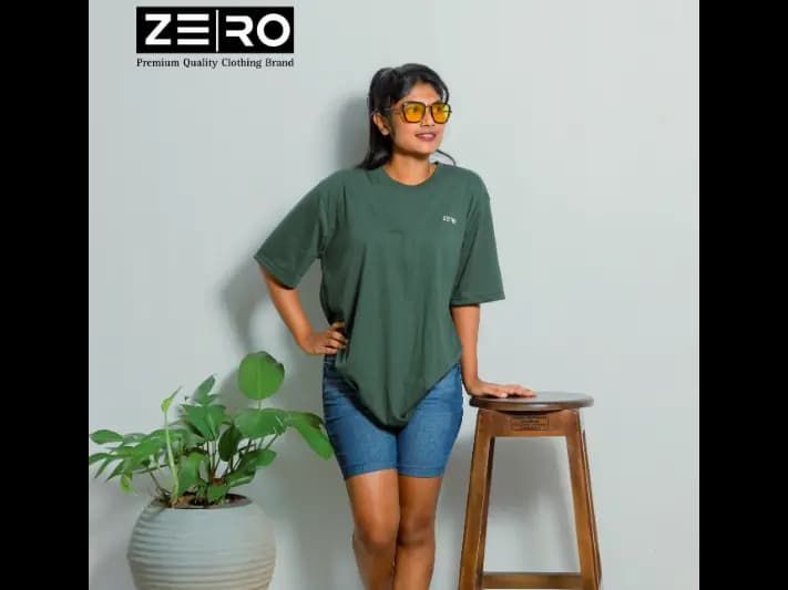 Ladies Oversized Baggy T-Shirts - Army Green