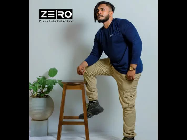 Regular Fit Long Sleeve T-Shirt - Navy Blue