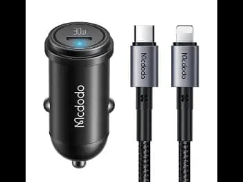 Mcdodo 30W PD Fast Charging Car Adapter With Type-C to Lighting Cable 1.2 Meter – CC-7492 – 6 Months Warranty