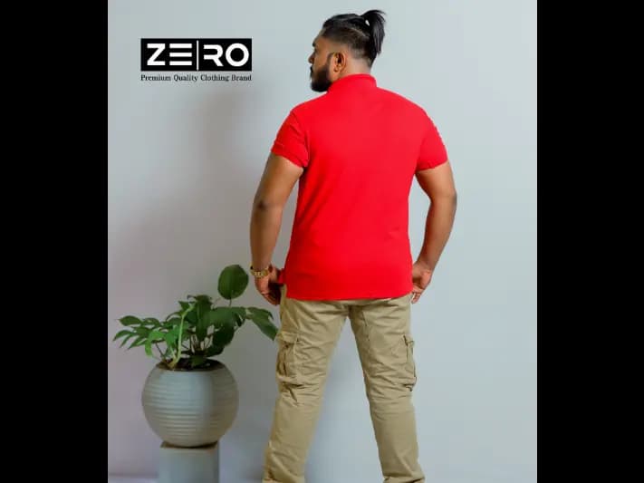 Men's Slim Fit Collar Polo T-Shirts - Red (4)