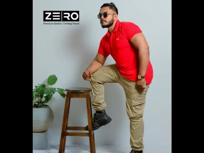 Men's Slim Fit Collar Polo T-Shirts - Red (2)